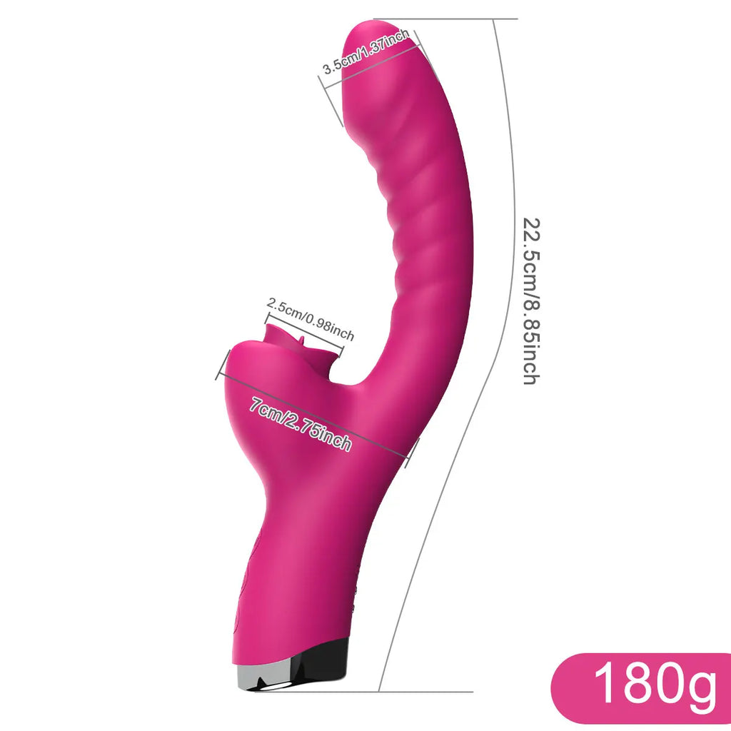 DILDO VIBRADOR CON LENGUA PARA CLÍTORIS